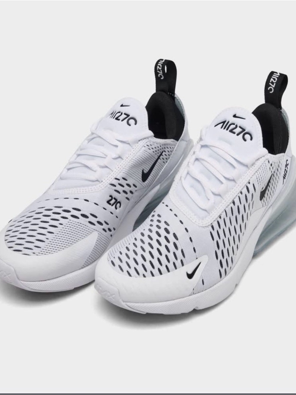 Nike Air Max 270 Women’s Athletic Sneakers in White and Black